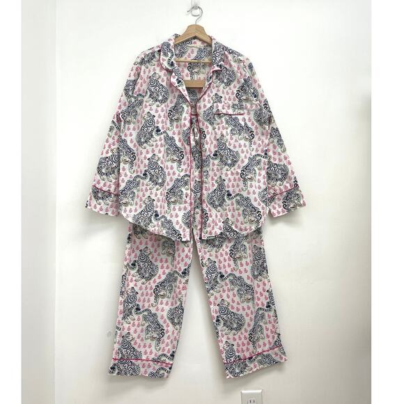 Printfresh Bagheera Tiger Queen Long Sleeve Pants Cotton Pajama Set - Medium - Picture 14 of 14